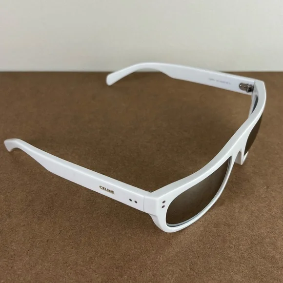 NEW CELINE WHITE MIRRORED SUNGLASSES New CELINE CL40101I 21C White/Gray Mirrored 56-20-140  main image 4
